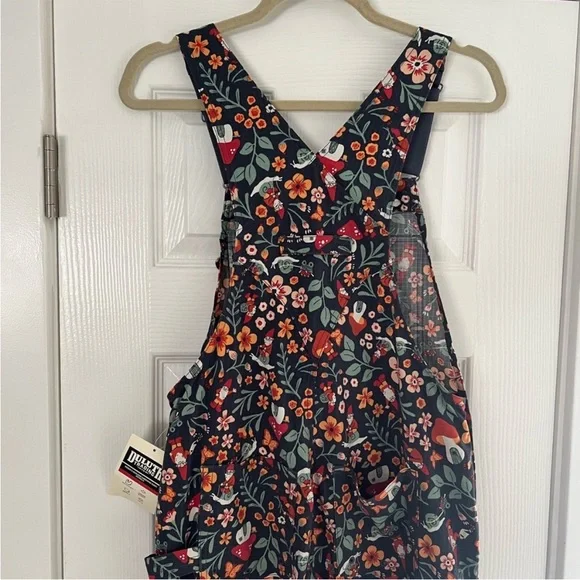 NWT Rare Duluth Trading Co Women’s Shortall Heirloom Overalls Gnome Mushroom -S - Picture 9 of 11